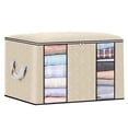 thumbnail image 1 of TopLLC Clothes Storage Bag 90L Large Wardrobe Sorting Storage Bin Closet Organizer with Reinforced Handle and Visible Windows Waterproof Foldable Sturdy Fabric Storage Containers for Clothing Blankets, 1 of 7