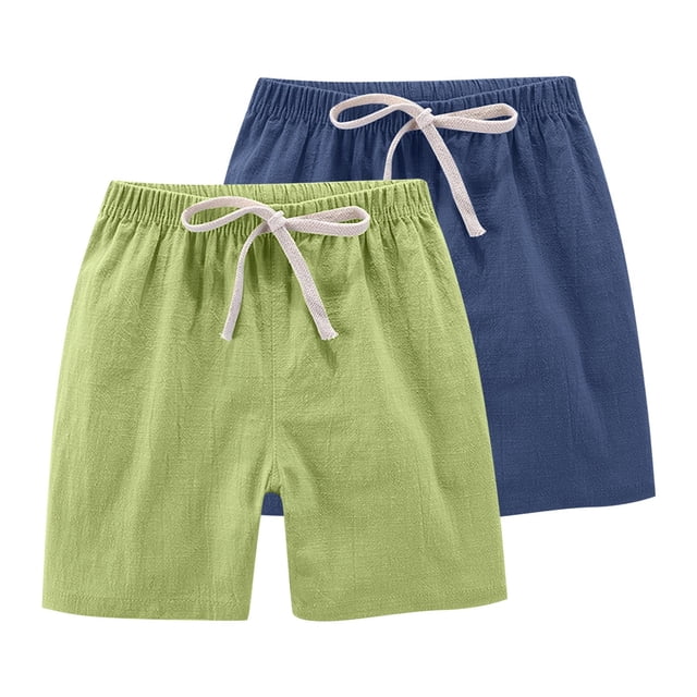 RXIRUCGD 2025 Summer Clothes for Kids 2PC Children's Summer Solid Casual Sports Shorts With Drawstring For Kids