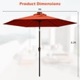 thumbnail image 2 of Costway Parasol Solaire de Patio 9 Pi à DEL, Acier Inclinable avec Manivelle, Orange, 2 of 9