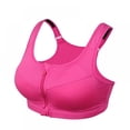 thumbnail image 4 of Women Zip Front Sports Bras High Impact Support Bra Wirefree Zipper Adjustable Post Surgery Bra, 4 of 8