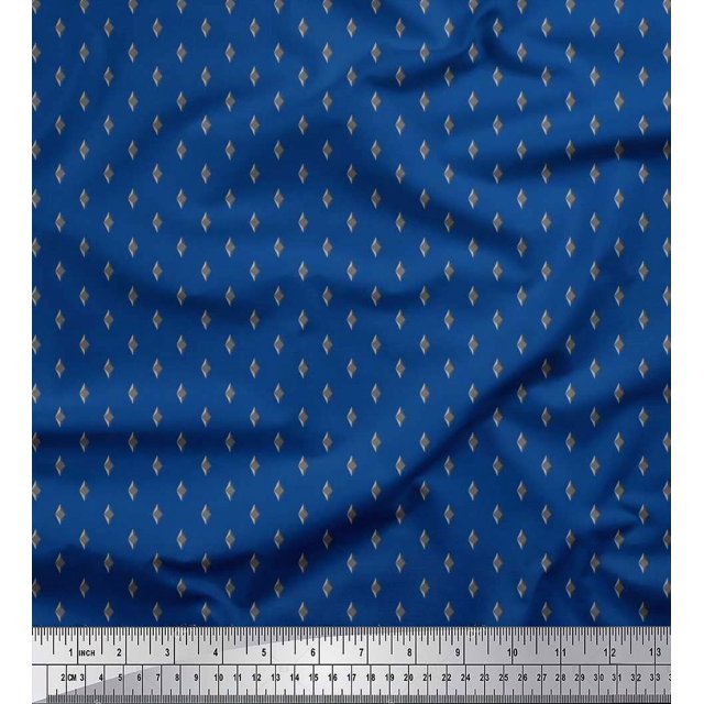 Soimoi Cotton Cambric Fabric Diamond Shirting Decor Fabric Printed Yard 56 Inch Wide