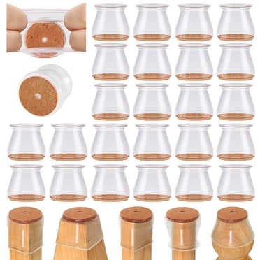 CHOK Lot de 32 Protecteurs de Pieds de Chaise Carrés, Coussins Rectangulaires pour Meubles pour Planchers de Bois Franc, Curseurs de Meubles pour Pieds de Chaise, Capuchons de Pieds en Silicone (Convient aux Pieds de 1,1 Po à 1,5 Po)