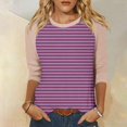 thumbnail image 1 of Mefallenssiah Blouses pour Femmes Décontractées Mode Féminine T-Shirt Imprimé Manches 3/4 Blouse Col Rond Hauts Décontractés, 1 of 1