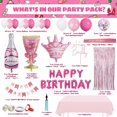 thumbnail image 2 of Spot de Fête! 103 Pcs Décorations de Fête d'Anniversaire Roses, Arche de Ballons, Nappe, Bannière, Rideau à Franges, Dessus de Gâteau, Ruban, Pompe à Ballons, Décoration d'Anniversaire pour Femme Fille, 2 of 8