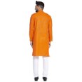thumbnail image 3 of Cotton Kurta Pajama Indian Traditional Printed Men (Orange, XXL), 3 of 6