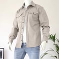 thumbnail image 1 of LOVZFMLL Jackets for Men Man Winter Long Sleeve Button Pockets Turn-down Collar Jacket Coat, 1 of 6