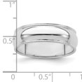 thumbnail image 2 of Bague Classique de Mariage en Argent Sterling 925 6 mm Demi-Ronde Perlée Taille 11,5, 2 of 6