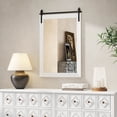 thumbnail image 4 of Gymax Farmhouse Wall Mirror Rustic Wood Frame Barn Door Style Decorative Mirror, 4 of 10
