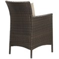 thumbnail image 3 of Modway Conduit 17 Pouces Fauteuil de Salle à Manger de Patio en Rotin Brun/beige (Ensemble de 2), 3 of 3