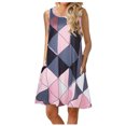 thumbnail image 1 of EQWLJWE Longue Robe pour Femmes Mode Femmes Sans Manches Col Rond Été Confortable Imprimé Poches Décontractée Ample Robe Débardeur, 1 of 6