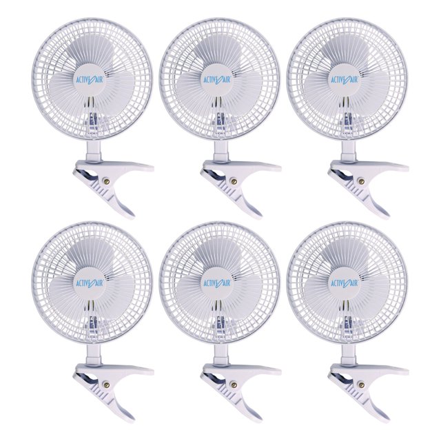 Active Air ACFC6 Ventilateur Hydroponique Portable 6 Pouces 2 Vitesses à Clipser (6 Pack)
