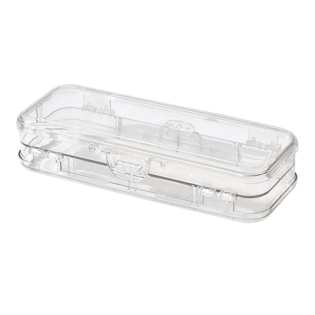 Clearance! School Supplies Lzobxe Pencil Case Double Pencils Box Clear Stationery Box with 4 Removable Ruler Dividing Spacers Multi Home Utility Box for Pencils Erasers Clips One Size Clear