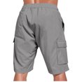 thumbnail image 3 of Plebaso Mens Casual Shorts Drawstring Lightweight Summer Shorts Solid Color Loose Beach Shorts for Men, 3 of 7