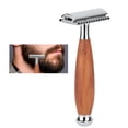 thumbnail image 2 of Manual Shaver, Wood Handle ,  Shaving  Double Blade Men's Classic For Men Home, 2 of 8