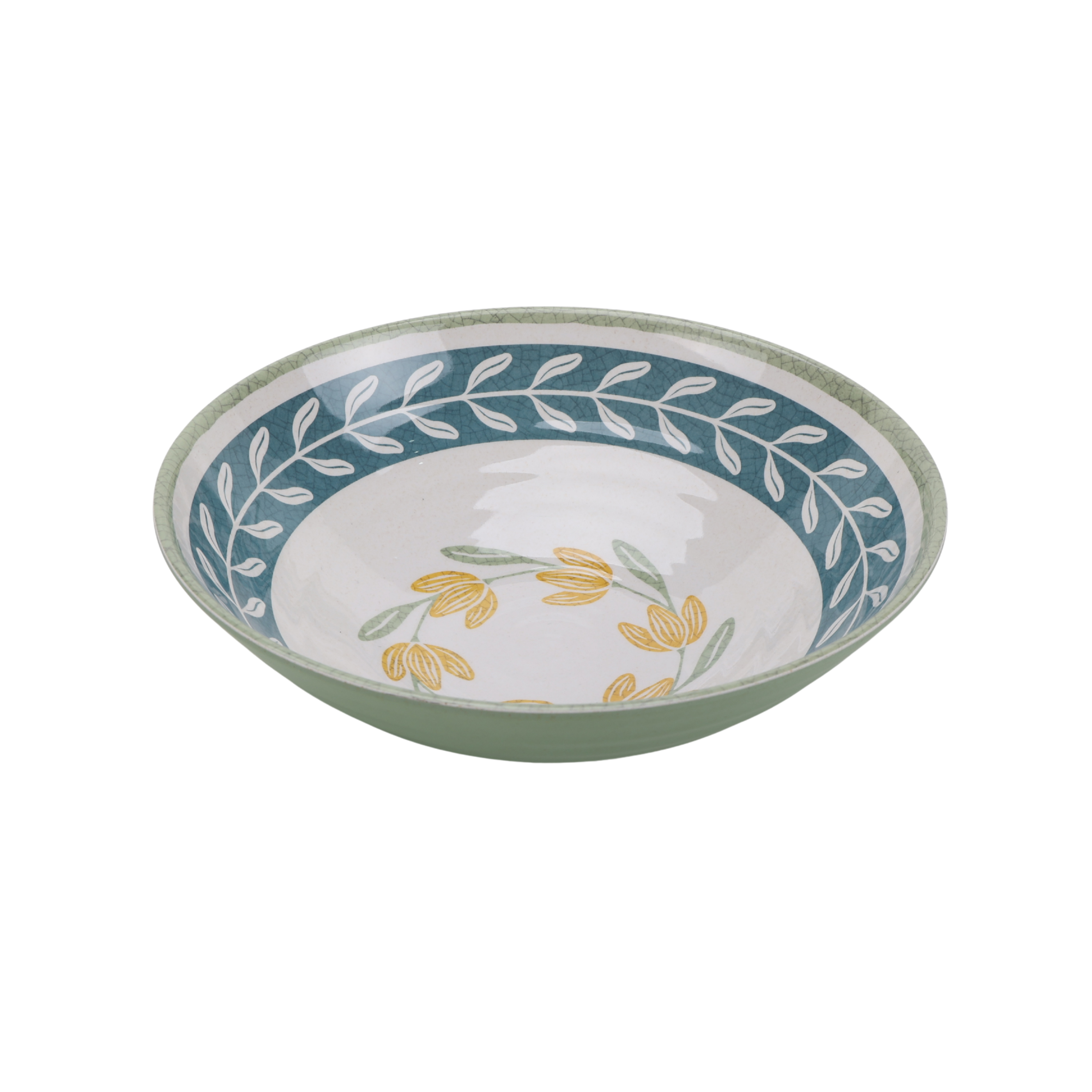 Better Homes & Gardens Bol de Service Fleur en Bambou Mélamine Vert 13 Inch
