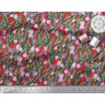 thumbnail image 3 of Soimoi Rayon Crepe Fabric Leaves & Tulip Floral Print Fabric by The Yard 46 Inch Wide, 3 of 3