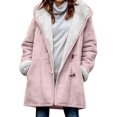 thumbnail image 1 of Innerwin Jacket Long Sleeve Ladies Coat Holiday Buttons Baggy Outwear Pink 3XL, 1 of 3