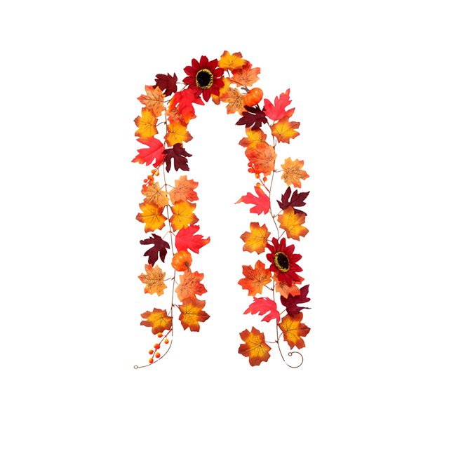 YIMWNYI Simulation Maple Leaf Rattan, Autumn Decoration, Halloween Decor, Indoor Outdoor Display, Fall Home Accent, Faux Maple Leaf Garland