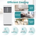 thumbnail image 4 of Costway 5000 BTU (8000 BTU ASHRAE) Portable Air Conditioner with Dehumidifier & Fan Sleep Mode & 24H Timer, 4 of 9
