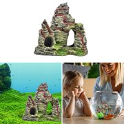 TopLLC Christmas Ornament Mountain View Decor Rockery Landscapes Rocks Hiding Cave Tree Aquarium Ornament Fish Tank Decoration Fishes tank decorations