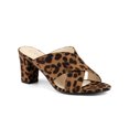 thumbnail image 1 of BLISSFUL STEP Sandales pour Femmes à Talons Épais à Brides Croisées Mules à Bout Ouvert Sandales à Enfiler Léopard 6.5, 1 of 8