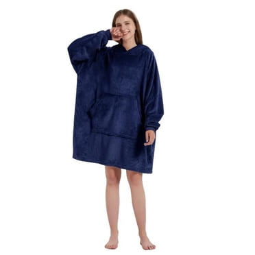 Marina Decoration Wearable Hoodie Sweatshirt with Sleeves and Giant Pocket Oversized Plush Cozy Hooded Blanket for Adults