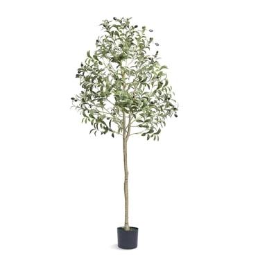 KFFKFF Olivier Artificiel, Plante Factice de 5 Pi de Hauteur, Matériau PE Sécuritaire et Protection Anti-Basculement, Plante à Faible Entretien, Faux Arbre en Pot Vert Réaliste pour Décoration de Maison, Bureau, Entrepôt Intérieur Extérieur
