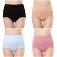 thumbnail image 1 of Plebaso Culottes en Coton Taille Haute pour Femmes, Couvrance Totale, Culottes pour Dames, Multipack, Tailles Régulières et Plus, 1 of 5