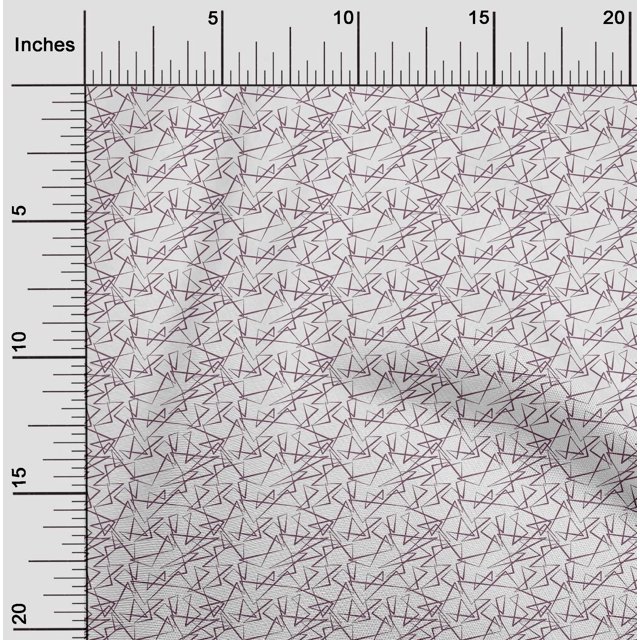 oneOone Polyester Lycra Wine Fabric Triangle Shape Geometric Sewing Material Print Fabric By The Yard 56 Inch Wide