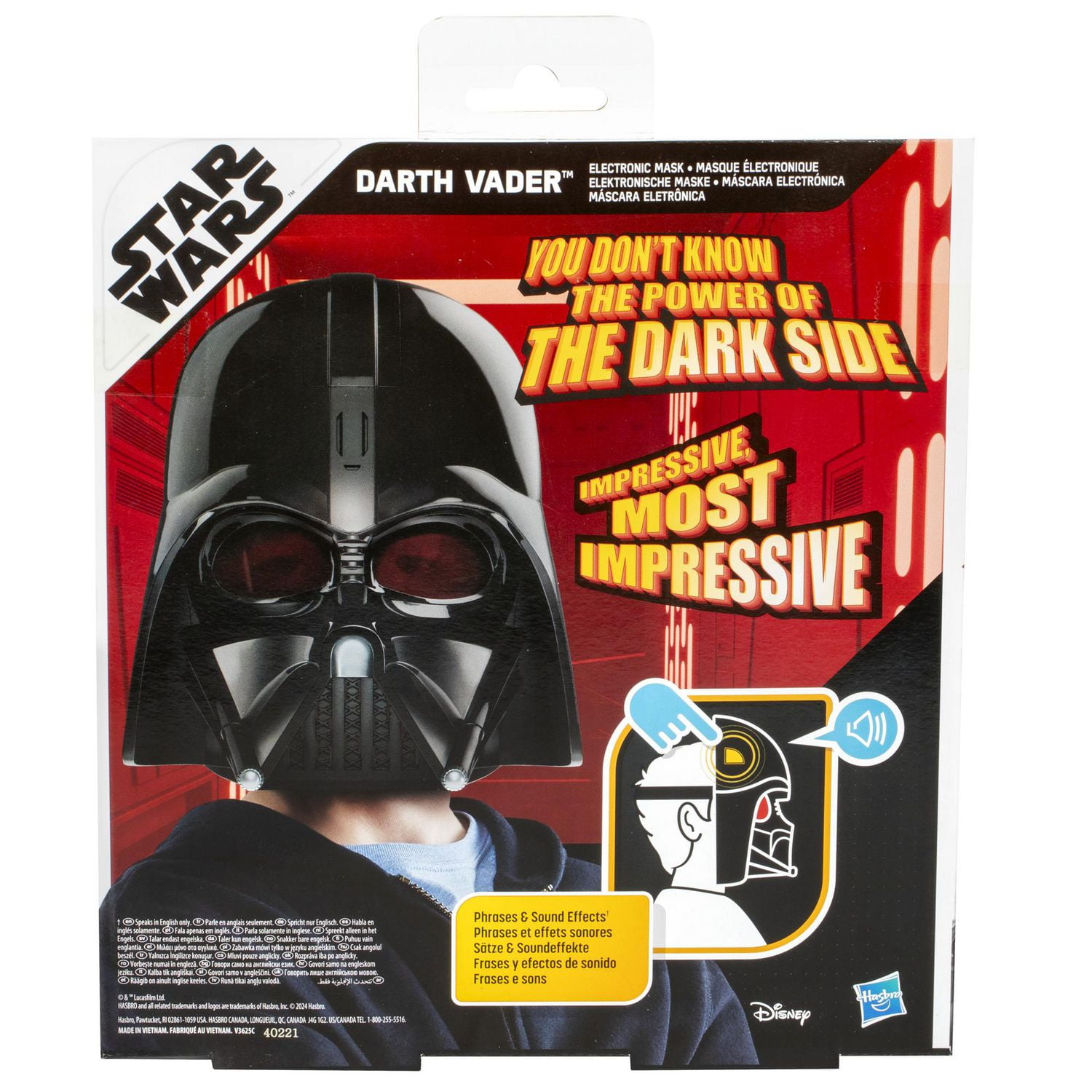 Star Wars Masque électronique de Dark Vador, déguisement Star Wars pour enfants, à partir de 5 ans