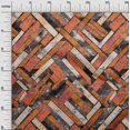 thumbnail image 3 of oneOone Rayon Orange Fabric Stripes Craft Projects Decor Fabric Printed By The Yard 56 Inch Wide, 3 of 4