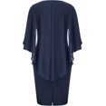 thumbnail image 2 of Hanna Nikole Robe en Chiffon à Manches Courtes pour Femmes Grande Taille avec Volants et Strass, 2 of 8