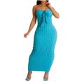 thumbnail image 1 of Birdeem Robe Mini Moulante pour Femmes, Unie, Décontractée, Confortable, Sans Manches, à Col en V, en Tricot, 1 of 6