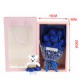 thumbnail image 3 of GROWTH TANK Soap Flower Bouquet Roses Artificial Soap Flower, with Bear with Bag, Artificial Blue, 3 of 9
