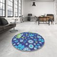 thumbnail image 4 of Ahgly Tapis Rectangulaire Lavable en Machine Intérieur Transitionnel Bleu Saphir, 2 Pieds x 4 Pieds, 4 of 7