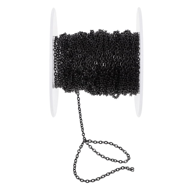 Miangastore Jewelry Making Chain Black Stainless Steel 1 Roll 359.36In ...