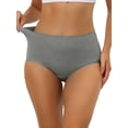 thumbnail image 1 of INSPIRE CHIC Women's Cotton Underwear High-Rise Lace Trim Tummy Control Full Coverage Brief S Gray, 1 of 4