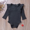 thumbnail image 3 of Faithtur Bébé Garçon Fille Manches Longues Romper Ébouriffé de Couleur Unie Body, 3 of 7