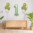 thumbnail image 3 of XYAIYT Set of Aluminum Foil Digital Balloons Holiday Birthday Party Decoration with Number Regular Balloons,Includes Ribbon Straw for Customizable Party Arrangements Celebrations,Green, 3 of 7