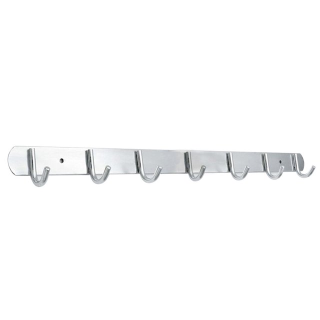 Space Aluminum Hooks Bar 3/4/5/6/7 Hooks Hanger Clothes Hanger Hat Clothes Robe Holder Rack Wall Mounted Bathroom Kitchen Hanger