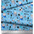 thumbnail image 2 of Soimoi Poly Georgette Fabric Planet,Rocket & Astronaut Animals Cartoon Print Fabric by Yard 42 Inch Wide, 2 of 3