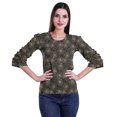 thumbnail image 1 of Moomaya Ruffle Sleeve Printed Cotton Womens Tops Plus Size Short T-Shirt Top, 1 of 4