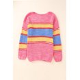 thumbnail image 1 of POGLIP Women's Pink Plus Size Stripe Oversized Sweater, 1 of 6
