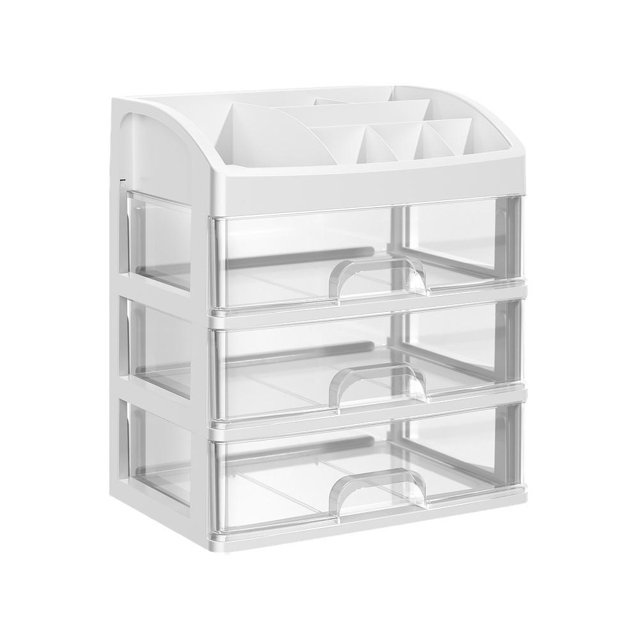 Makeup Organizer Countertop, Makeup Organizer with 3 Drawers, Large Capacity Storage Cosmetic Cases, Dr Display Box Cosmetic