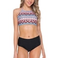 thumbnail image 4 of Charmo Womens Halter Bikini Swimsuits High Neck Two Piece Bathing Suit, 4 of 7