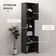 thumbnail image 4 of HOMCOM Armoire de Rangement Haute pour Salle de Bain avec Tablettes Ajustables, Noir, 4 of 10