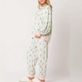 thumbnail image 5 of Holiday Themed Pajama Set for Women - Christmas Tree Print Lounge Wear 2-Piece, 5 of 5