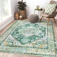 thumbnail image 1 of 8x10 Boho Area Rug, Machine Washable Area Rugs 8x10 for Living Room (Green), 1 of 6