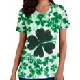 thumbnail image 2 of Mceream Nurse St Patricks Day Shirt for Womens Breathable Plus Size Nurse Working Uniform Shamrocks Print Scrub Tops V Neck Short Sleeve Fun Nursing Uniforms Green XXL, 2 of 6