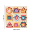thumbnail image 3 of YiJuHui 1pcs Educational Wooden Geometry Puzzle Board, Shape Sorter Building Blocks, Montessori Learning Toy for Toddlers, Brain Teaser STEM Activity, Gift, 3 of 6